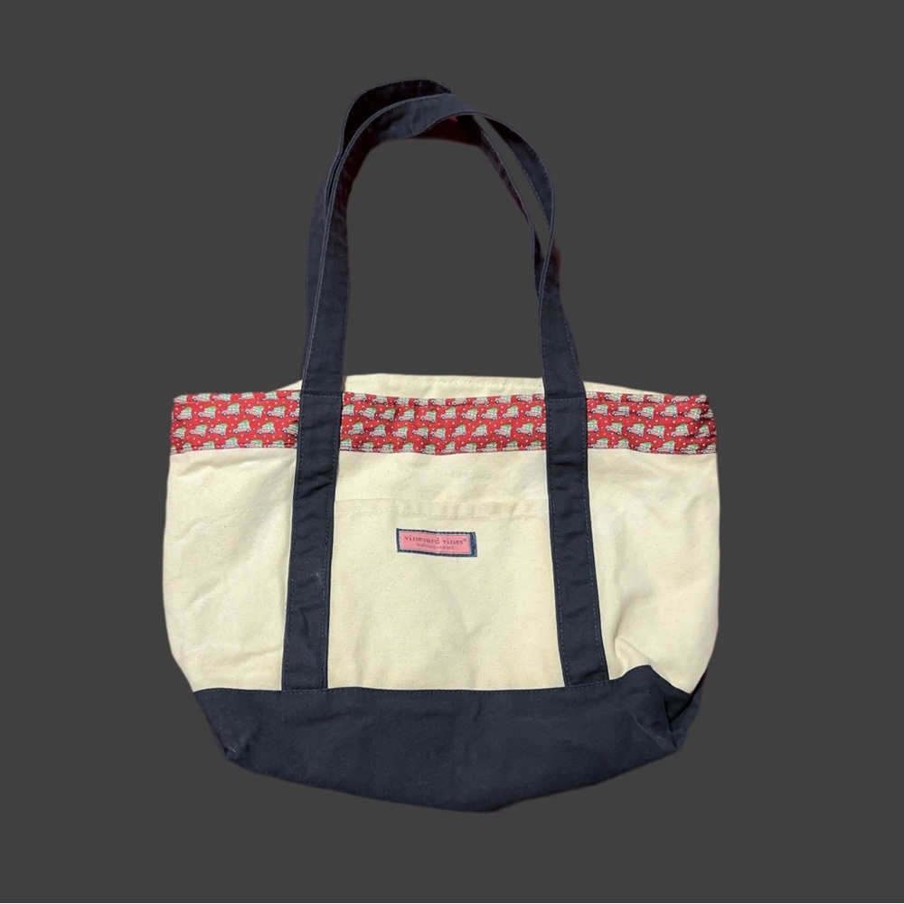 Vineyard Vines Martha's Vineyard Zippered Canvas Tote Bag New With Tags